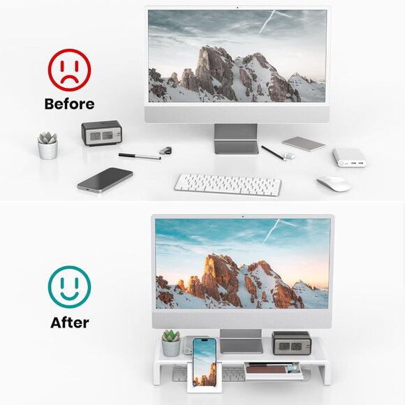 Monitor Stand Riser, Klearlook Foldable, Height Adjustable Computer Stand, Desk - Picture 6 of 8